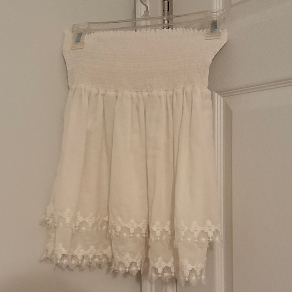 Peixoto White Lace Hem Mini Skirt